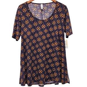 LuLaRoe Perfect Tunic Medium Colorful Oversized Artsy Flowy Relaxed Fit Boho New